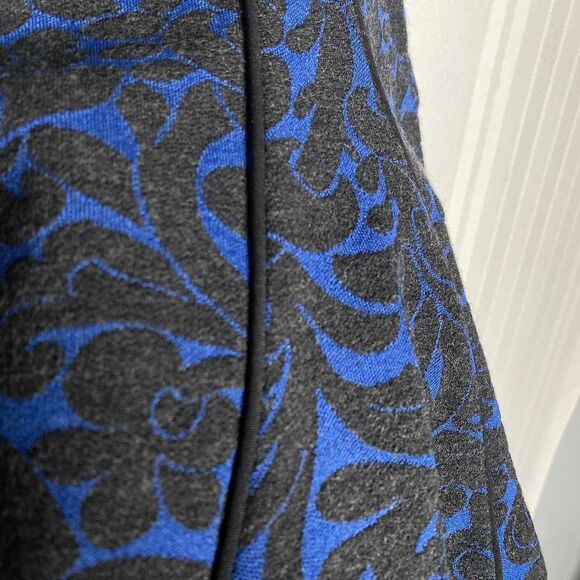 Veronica Beard Barouqe Scroll Print Flounce Mini Skirt Charcoal Navy Blue Small - Picture 7 of 10